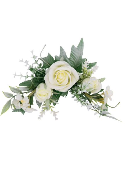 Tralcio di rosa artificiale – panna – 25 x 6 cm