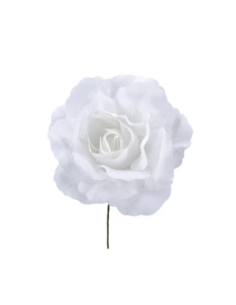 Rosa aperta artificiale – bianco – diametro 8 cm