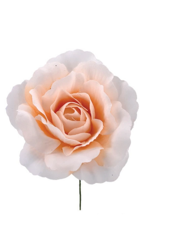 Rosa aperta artificiale – cipria – diametro 8 cm