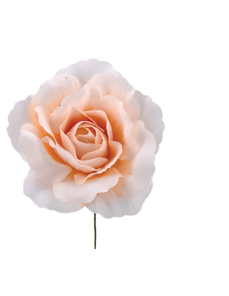 Rosa aperta artificiale – cipria – diametro 8 cm