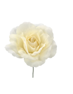 Rosa aperta artificiale – panna – diametro 8 cm