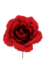 Rosa aperta artificiale – rosso – diametro 8 cm