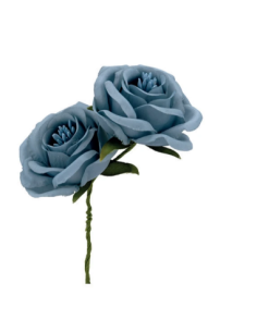Rosa artificiale con pistilli – celeste – diametro 5 cm