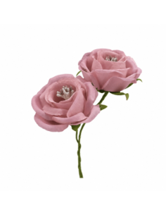 Rosa artificiale con pistilli – rosa antico – diametro 5 cm