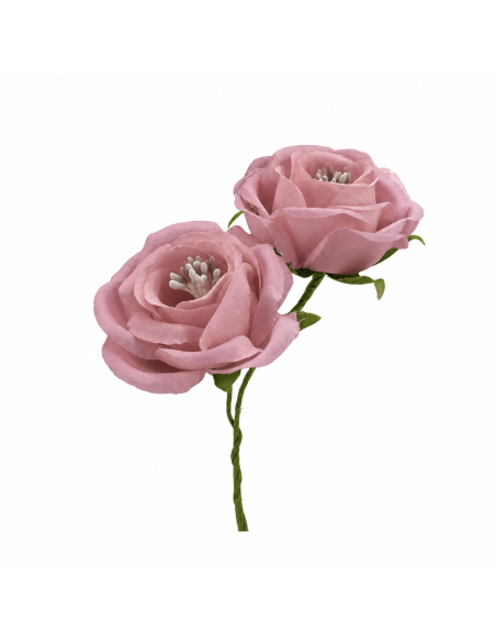 Rosa artificiale con pistilli – rosa antico – diametro 5 cm