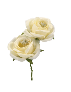 Rosa artificiale con pistilli – panna – diametro 5 cm