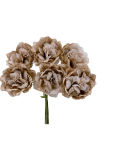 Rosetta artificiale con pistilli – beige – diametro 7 cm