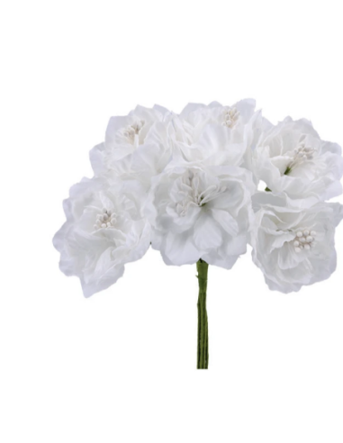 Rosetta artificiale con pistilli – bianco – diametro 7 cm
