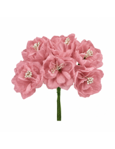 Rosetta artificiale con pistilli – rosa antico – diametro 7 cm