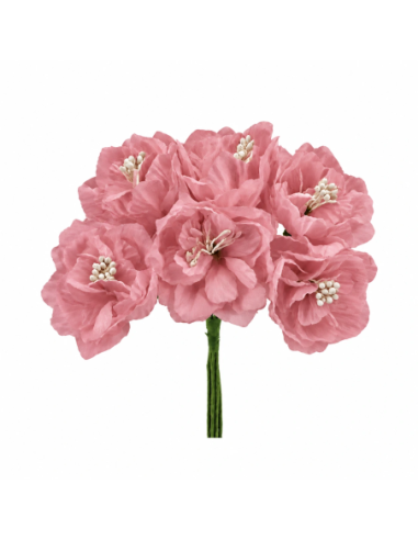 Rosetta artificiale con pistilli – rosa antico – diametro 7 cm