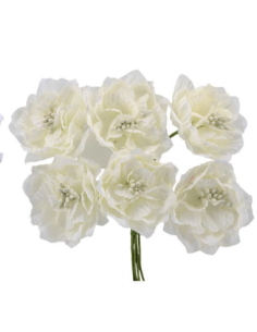 Rosetta artificiale con pistilli – panna – diametro 7 cm