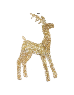 Renna luminosa oro h 85 cm con 600 micro LED flash