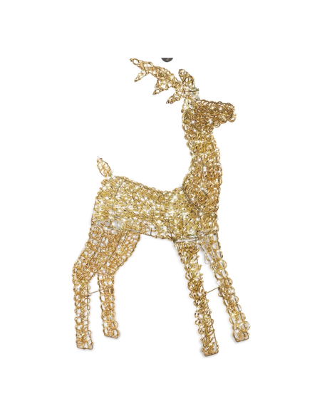 Renna luminosa oro h 85 cm con 600 micro LED flash