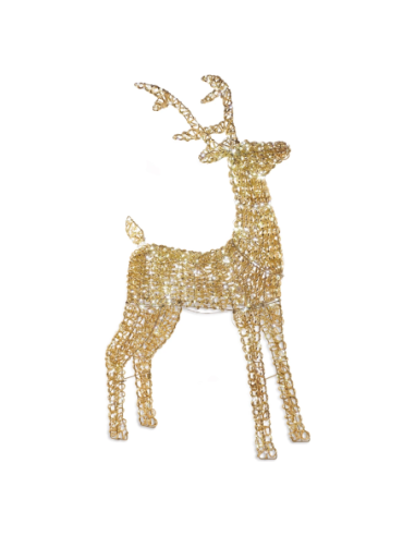 Renna luminosa oro h 122 cm con 720 micro LED flash