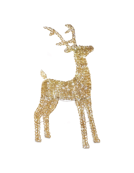 Renna luminosa oro h 122 cm con 720 micro LED flash