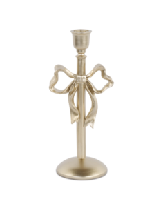 Portacandela fiocco champagne h 30 cm