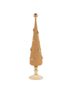 Alberello vetro beige-oro h 52 cm