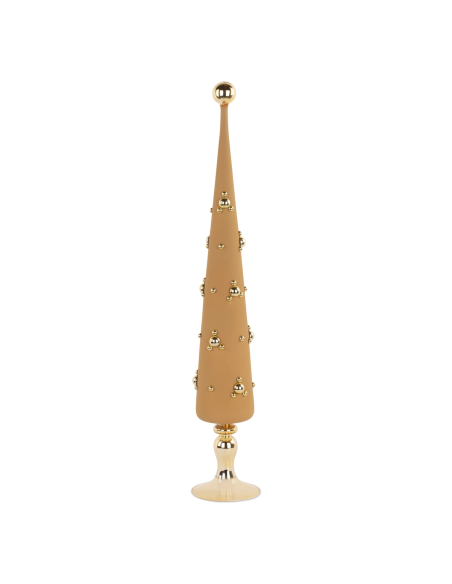 Alberello vetro beige-oro h 70 cm