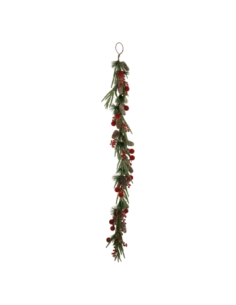 Fascio con pino e sfere velluto rosso L 180 cm
