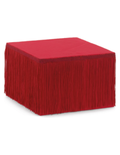 Alzata velluto frange bordeaux 18 x 18 x 12 cm