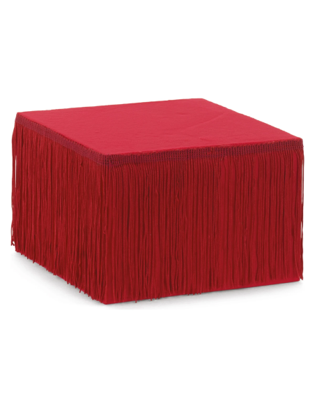 Alzata velluto frange bordeaux 18 x 18 x 12 cm