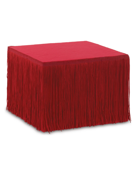 Alzata velluto frange bordeaux 25 x 25 x 18 cm