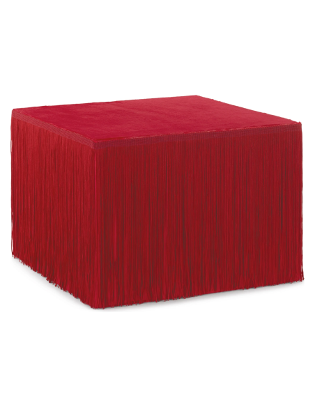 Alzata velluto frange bordeaux 35 x 35 x 25 cm