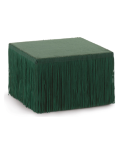 Alzata velluto frange verde 18 x 18 x 12 cm