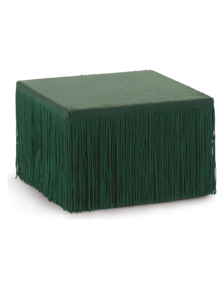 Alzata velluto frange verde 18 x 18 x 12 cm
