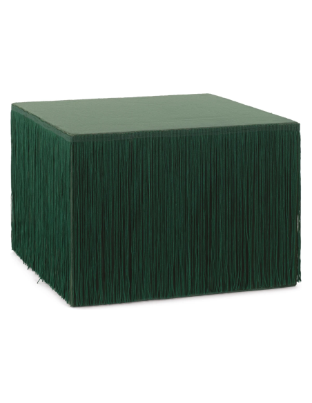 Alzata velluto frange verde 35 x 35 x 25 cm