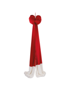 Fiocco velluto rosso-bianco 44 x h 210 cm