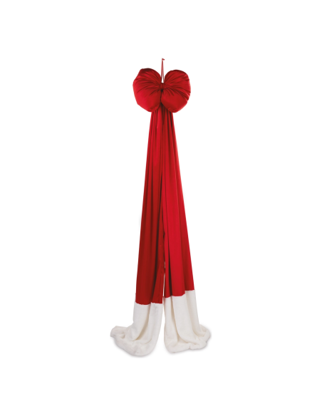 Fiocco velluto rosso-bianco 44 x h 210 cm
