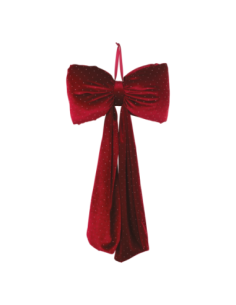 Fiocco velluto bordeaux con strass 30 x 60 cm