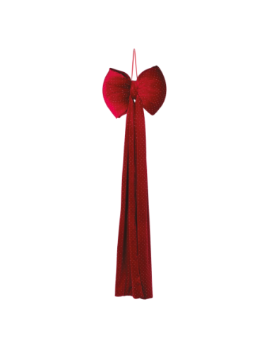 Maxi fiocco velluto bordeaux con strass 33 x 130 cm