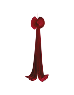 Maxi fiocco velluto bordeaux con strass 44 x 210 cm