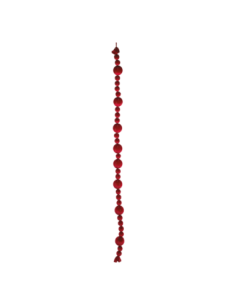 Filo sfere velluto bordeaux con strass L 205 cm