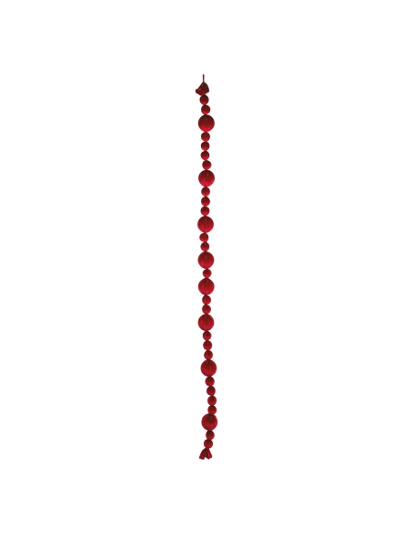 Filo sfere velluto bordeaux con strass L 205 cm