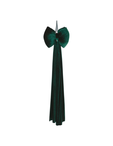 Maxi fiocco velluto verde con strass 33 x 130 cm