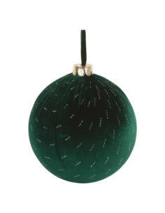 Sfera velluto verde con strass da appendere Ø 30 cm