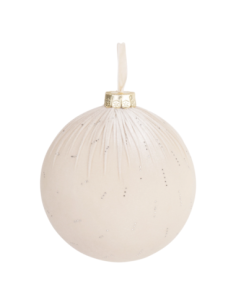 Sfera velluto burro con strass da appendere Ø 20 cm
