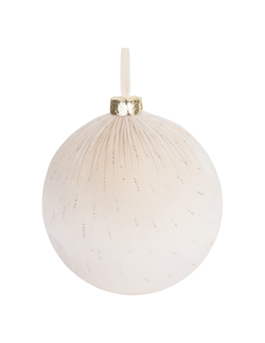 Sfera velluto burro con strass da appendere Ø 30 cm
