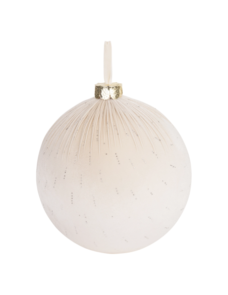 Sfera velluto burro con strass da appendere Ø 30 cm
