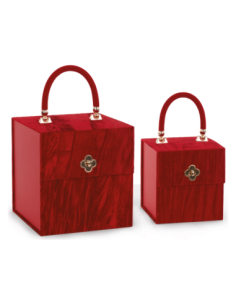 Set 2 bauletti rossi Royal Venice 16 x 16 x 17 cm 21 x 21 x 22 cm