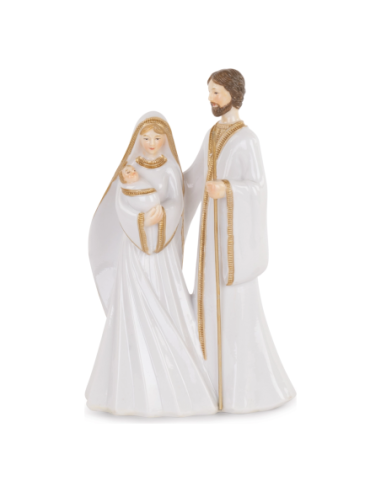 Natività bianca-oro con scatola h 22 cm