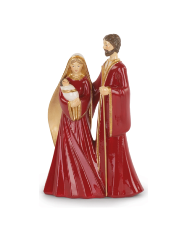 Natività bordeaux-oro con scatola h 22 cm