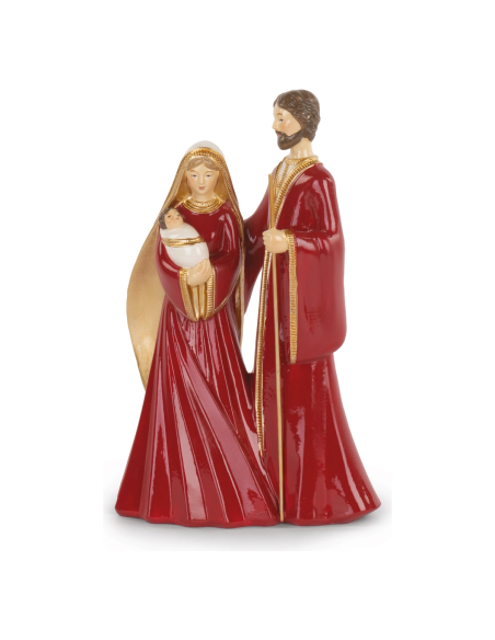 Natività bordeaux-oro con scatola h 22 cm