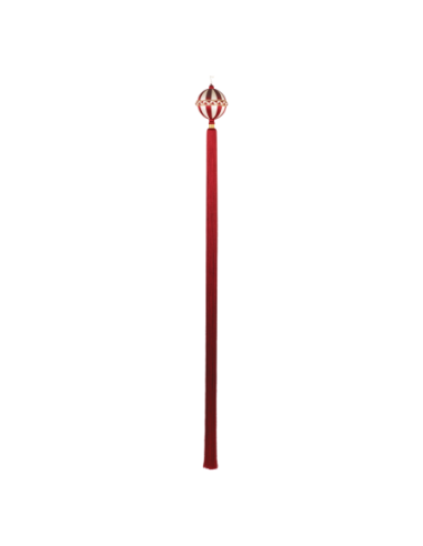 Sfera bianca e rossa con nappa Ø 15 x h 160 cm