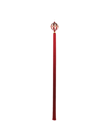 Sfera bianca e rossa con nappa Ø 15 x h 160 cm