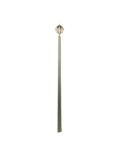 Sfera bianca e verde con nappa Ø 15 x h 160 cm