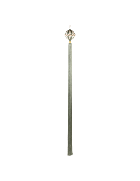 Sfera bianca e verde con nappa Ø 15 x h 160 cm